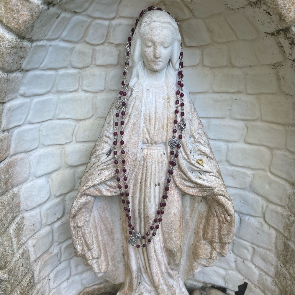 New with tag, Virgins Saints and Angels Magdalena silver beaded wrap necklace.
